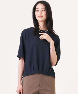 J.PRESS LADIES 【セットアップ対応・人気素材】Light ジョーゼット クルーネック ブラウス