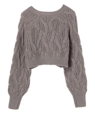 earth music&ecology ｍｉｘケーブルカーディガン Gray Beige