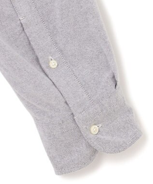 J.PRESS YORK STREET 【UNISEX】オックス起毛 バンドカラーシャツ ライトグレー系