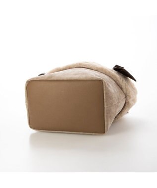 UNBILLION カシュカシュ cachecache / エコファーコンビリボントートバッグ ベージュ