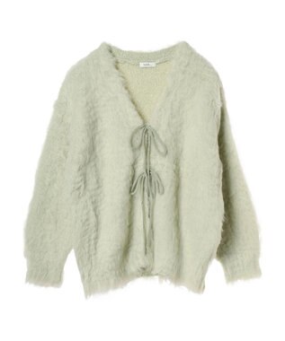 earth music&ecology 起毛リボンニットカーディガン Mint