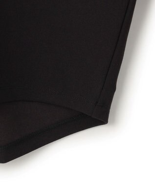 ICB L 【洗える】ジョーゼットジャージー 異素材コンビプルオーバー ブラック系