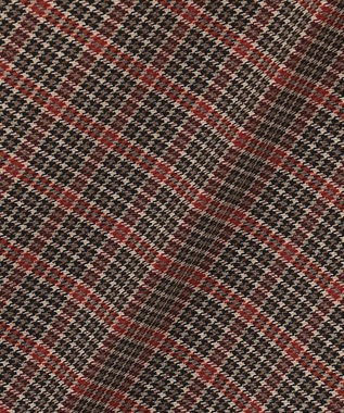 自由区 【洗える/撥水加工】TRギャバ チェック ワイドクロップドパンツ ブラウン系3