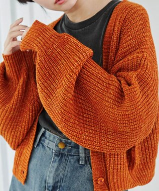 WEGO Vネックカラーカーディガン オレンジ