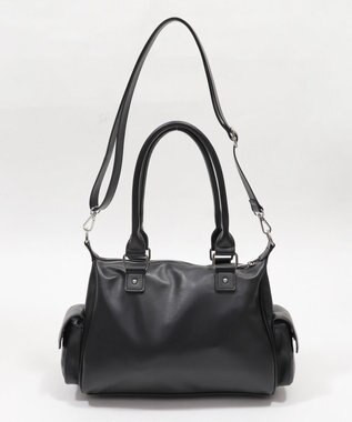 WEGO ポケットデザインボストンショルダー ブラック