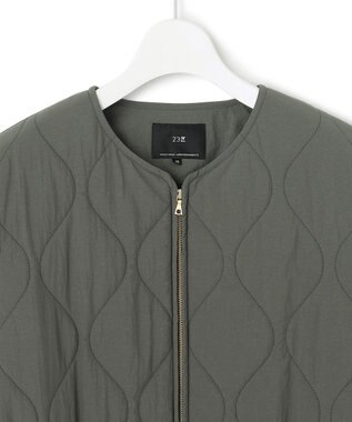 23区 L 【撥水加工】 中綿 ロング パディング アウター グレー系