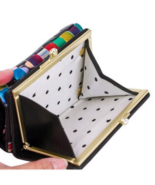 tsumori chisato CARRY エポネコメッシュ 2つ折り財布 がま口 ブラック