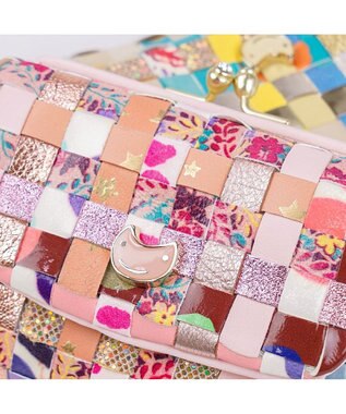 tsumori chisato CARRY エポネコメッシュ 2つ折り財布 がま口 ピンク