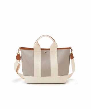 TOPKAPI 【Breath TOPKAPI】スコッチグレイン ネオレザー トート バッグ ショルダー付き M ライトグレー