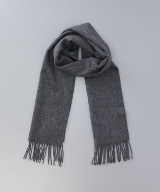 AURORA LANVIN COLLECTION ランバン コレクション カシミヤ 無地マフラー（幅30cm) チャコールグレー