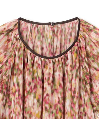 BEIGE， 【洗える】BORONIA / フラワーシフォンブラウス Pink Print