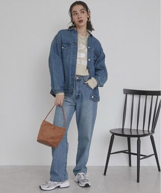 WEGO 【ANGIE VINTAGE】ビッグシルエットデニムジャケット / オーバーサイズGジャン ブルー