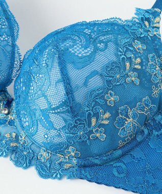 Wing ブラジャー Wing Lesiage 脇すっきりの着やせシルエット 背中の段差・脇のハミ肉軽減 【2920シリーズ】 Gカップまで対応 大きいサイズ ブラ PB2921 ウイング／ワコール ブルー