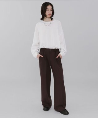 WEGO ローライズバギーフレアスラックス ブラウン