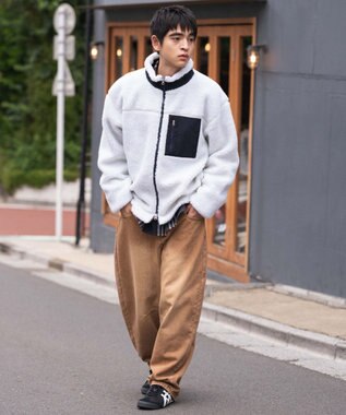 WEGO 【2025年秋冬新作アイテム/ユニセックス着用ITEM/SMLサイズ展開】ボアブルゾン オフホワイト