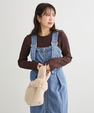 Green Parks ＥＴＳ．ミンク風ファーミニトートバック Ivory