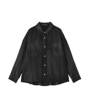 YECCA VECCA シアーデニムシャツ Black