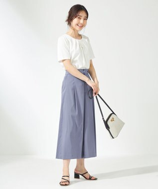 ANY SIS 【美人百花7月号掲載】エアリー ワイドクロップド パンツ ダルブルー系