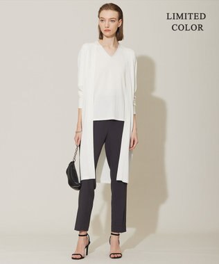 ICB 【新色追加・接触冷感・UVケア・速乾・洗える】FluidBackSatin ドロストパンツ チャコール系［WEB限定］