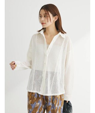 Green Parks カットレースシャツチュニック Off White