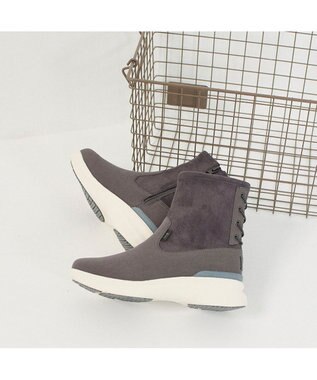 ing <ing>【レイン対応】厚底ストレッチブーツ ダークグレー