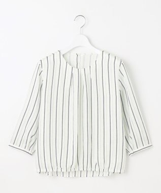 J.PRESS LADIES 【洗える】ランダムストライプ シアー プルオーバー カットソー ホワイトストライプ系