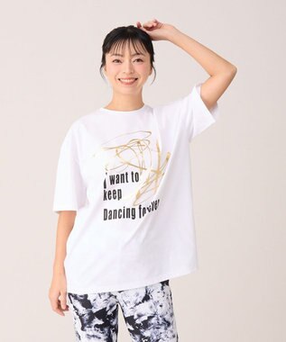 Chacott ダンスプリントオーバーＴシャツ ホワイト