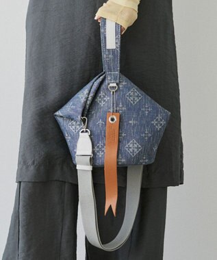 russet デニムジャガード丸底2WAYワンショルダーバッグ(CE-1686) Indigo