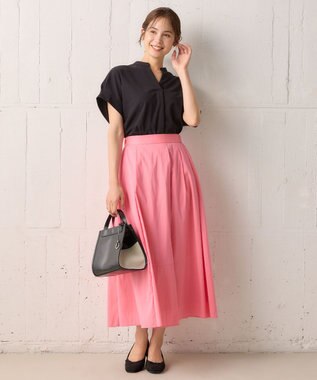 組曲 L 【WEB限定】ライトジョーゼットスキッパー ブラウス ブラック系