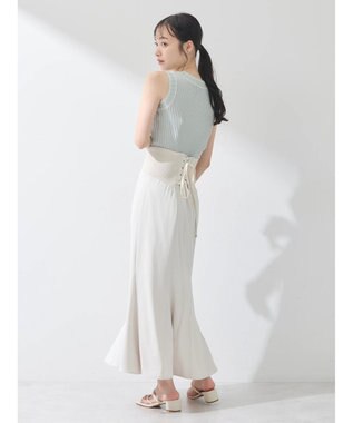 earth music&ecology ノースリーブラインニットプルオーバー Mint