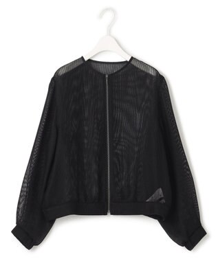 ICB L 【洗える】 Ta/Peメッシュ ブルゾン ブラック系