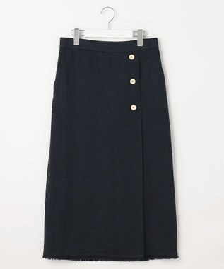 自由区 L 【セット可】ラミーブッチャー ストレートシルエットスカート ネイビー系