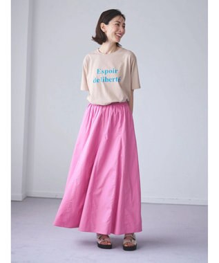 Green Parks Ｉ　切替ギャザーロングスカート Pink