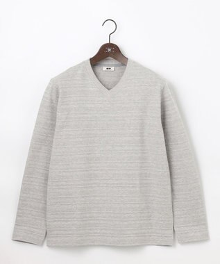 【オーガニックコットン使用・日本素材・日本縫製】 オーガニックヘリンボ-ンリンクス Vネック Tシャツ