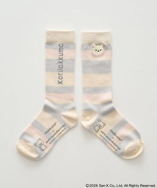 earth music&ecology 【予約】リラックマ×earth マルチボーダーソックス