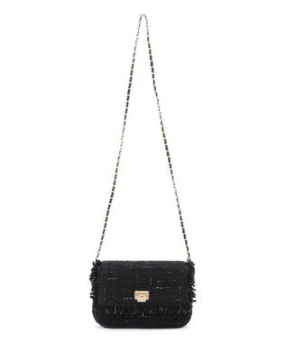 23区 GIOLICAツイード ショルダーバッグ ブラックミックス