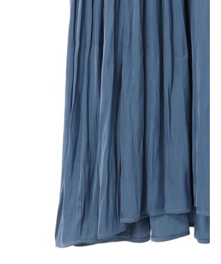 earth music&ecology サテンティアードワンピース Blue
