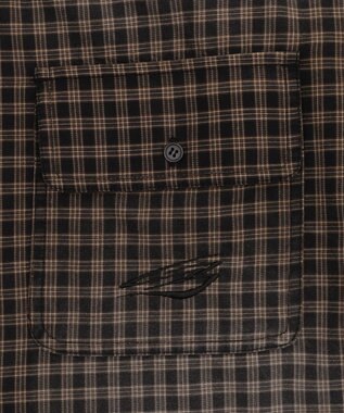 WEGO 【ユニセックス着用ITEM】ブリーチチェックロゴシャツ（SS） ブラックチェック1