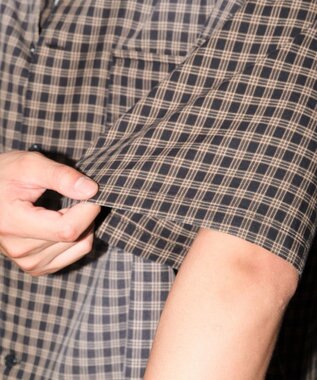 WEGO 【ユニセックス着用ITEM】ブリーチチェックロゴシャツ（SS） ブラックチェック1