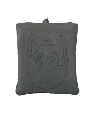 ROOTOTE 1188【折り畳み可能】EU.ラウンド.ブラサガリネコ-A 03：クロ