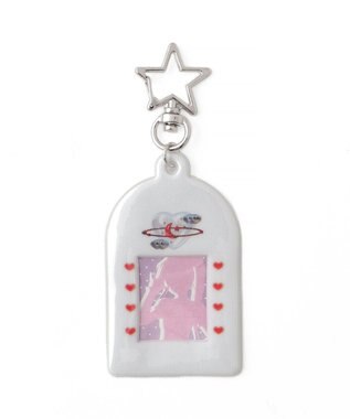 WEGO 【痛バ＆推し活グッズ】ラメモチーフIDフォトケースキーホルダー ホワイト