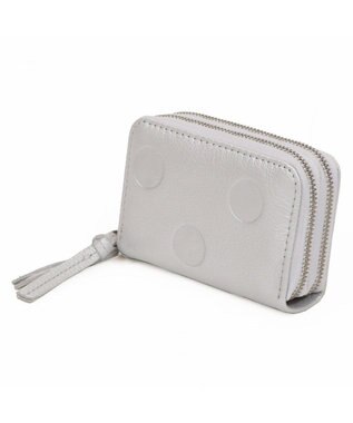 UNBILLION ペルケ perche / ドット型押し・ジャバラカードキーケース シルバー