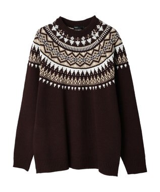 CRAFT STANDARD BOUTIQUE 【男女兼用】求心柄クルーネックニット Brown