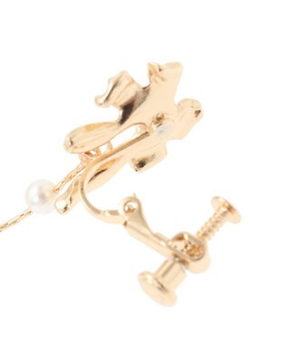 Maison de FLEUR カーリーリボンイヤリング Gold