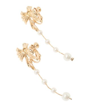 Maison de FLEUR カーリーリボンイヤリング Gold