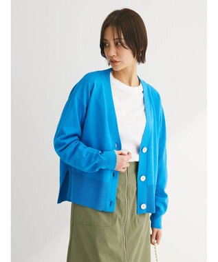 Green Parks 洗える　ショート丈カーディガン Blue