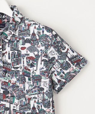 23区GOLF 【WOMEN】【吸水速乾/UVカット】パリマップ総柄ポロシャツ ホワイト系5