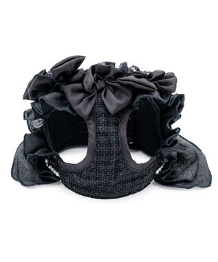 PET PARADISE cherircouture ツイード ベストハーネス 《ブラック》 Ｓ ブラック