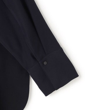 UNFILO 【セットアップ着用可/セレモニー】ドライダブルクロス スキッパーブラウス ネイビー