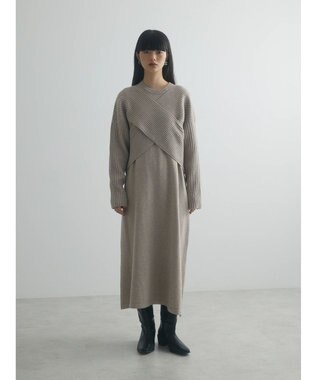 Green Parks armonia. ＳＥＴ２点ニットワンピース Beige
